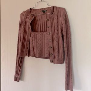 Purple Cropped Sweater Set (size small)